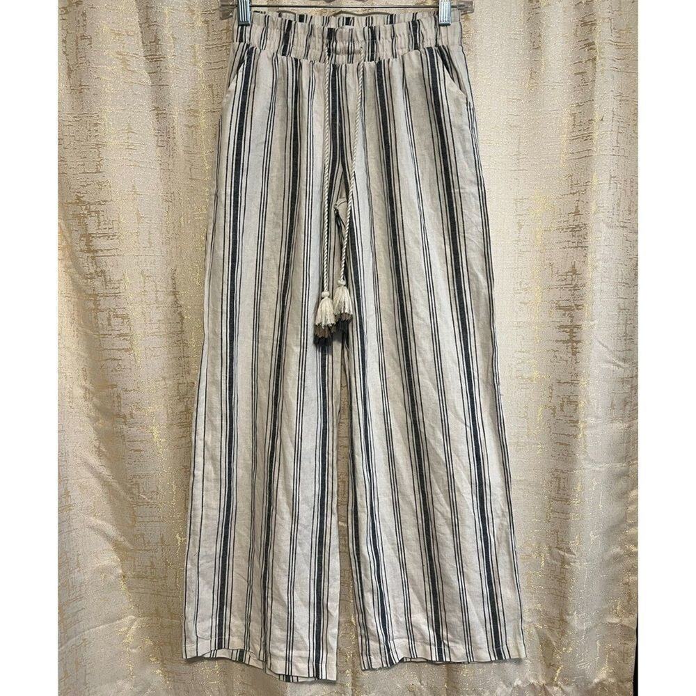 Striped Ankle-Length Women's Pants